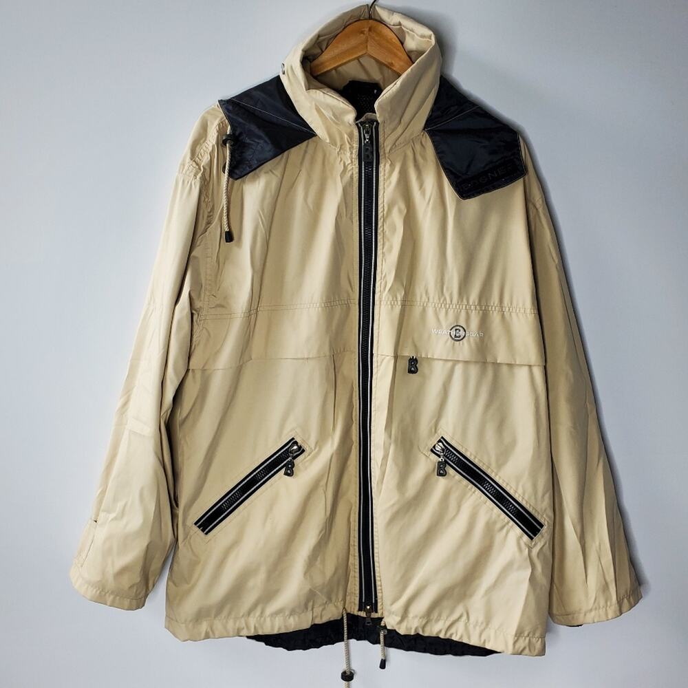 Bogner weathergear tan hooded tech jacket with mesh liner Great condition